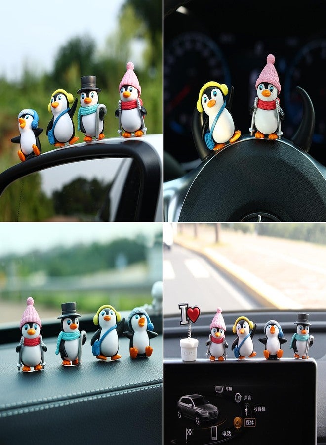 Spiaty Winter Penguin Home, Car and Office Decor Figurine (Small, Multi, Set of 4) - Image 5